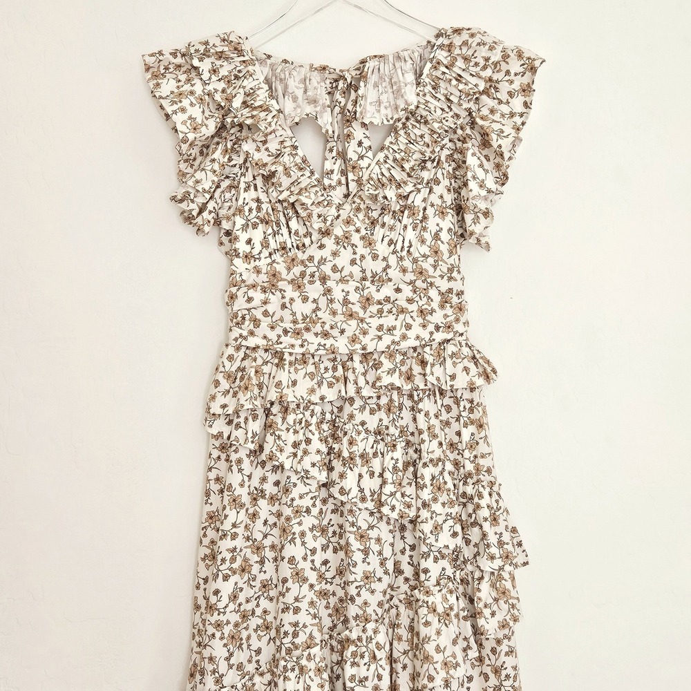 En Saison Gianna Maxi Dress Ruffled Tiered Floral Boho Free People Size Medium - Picture 9 of 14